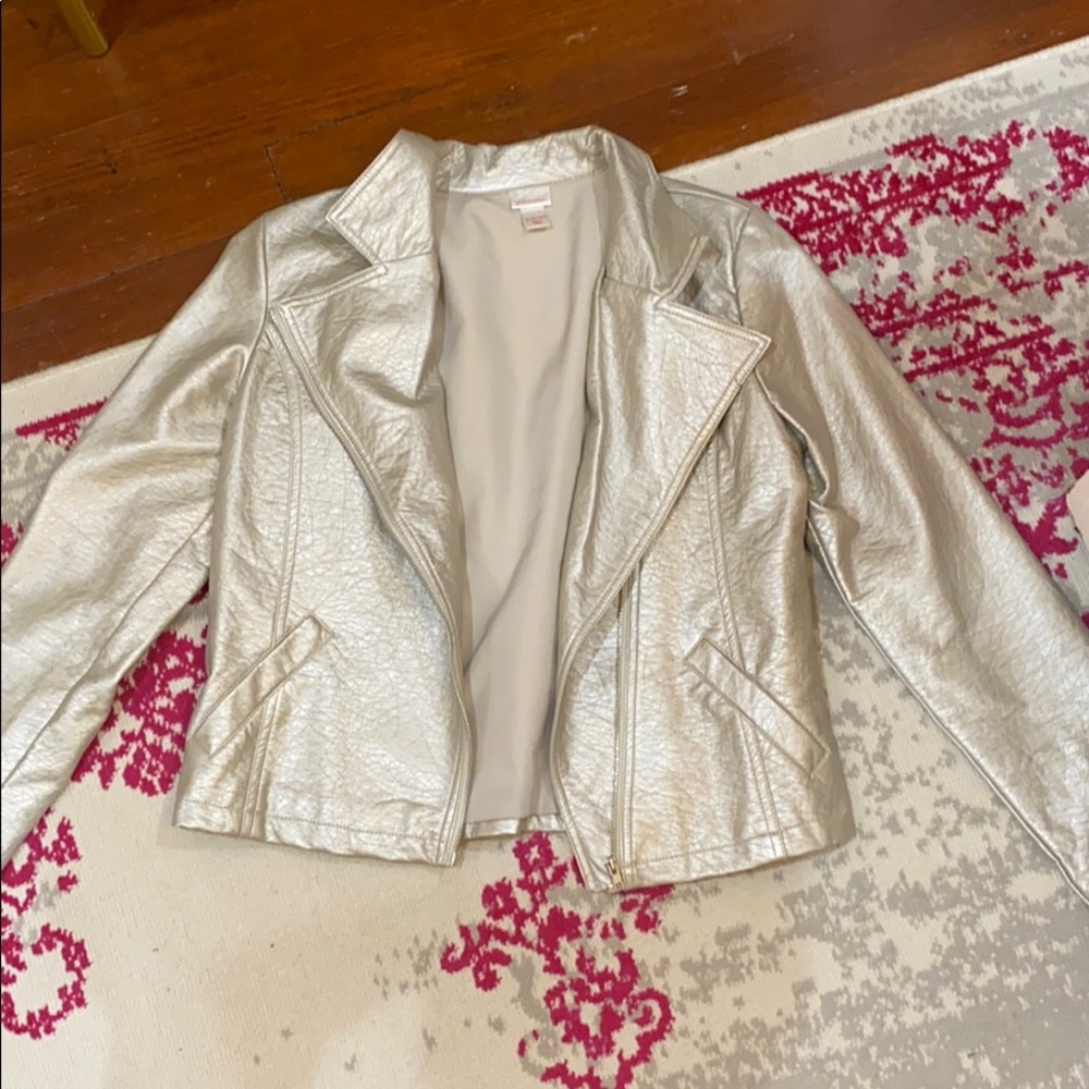 Silver Faux Leather Jacket